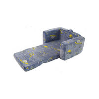 KINDERSOFA Aufklappbares Kleinkindsofa Stoff leuchtendes Motiv 106/63/28,5 cm Blau - Blau, Textil (63/28.5/106cm) - Redom