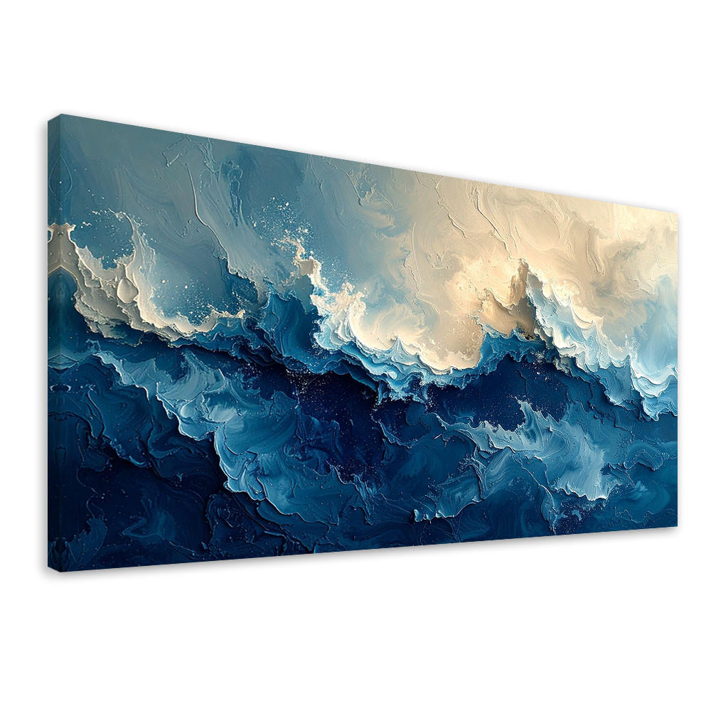 LEINWANDBILD Abstraktion 80x40cm - Blau, Textil (80/40cm) - Feeby