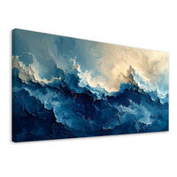 LEINWANDBILD Abstraktion 80x40cm - Blau, Textil (80/40cm) - Feeby