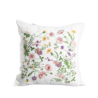 KOPFKISSENBEZUG Meadow Flowers 45/45 cm - Weiß, Textil (45/45cm) - Homla