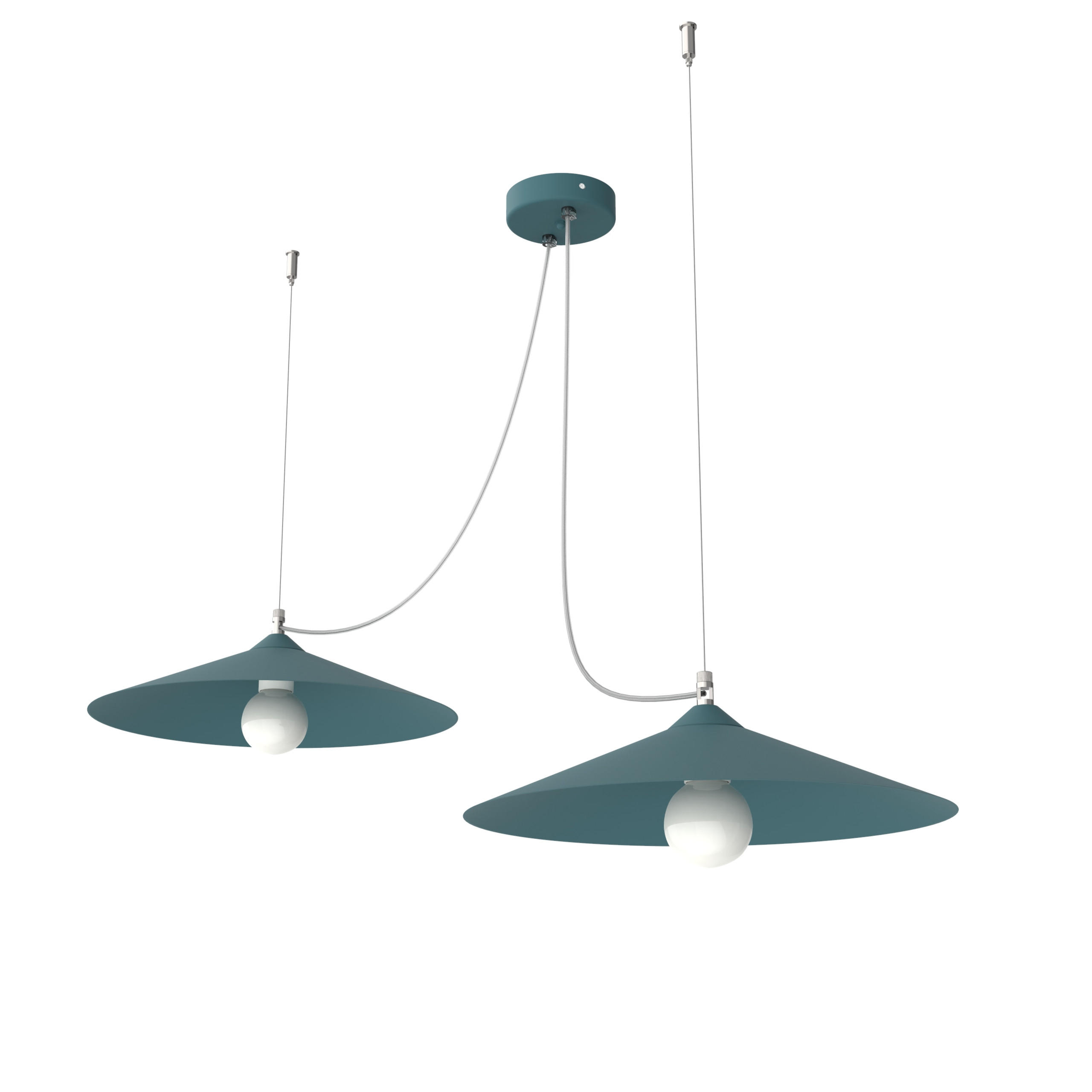 HÄNGELEUCHTE - Blau, Metall (40/40/9cm) - Lumicom