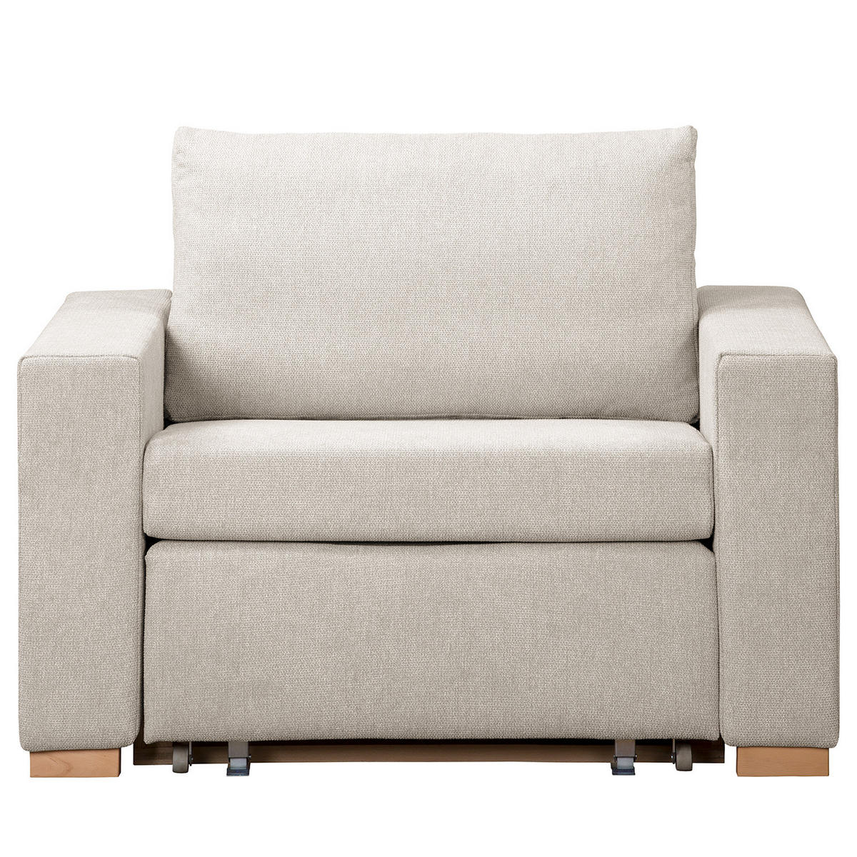 SCHLAFSESSEL - Buchefarben/Silberfarben, Buchenholz/Textil (110/90/90cm) - home24