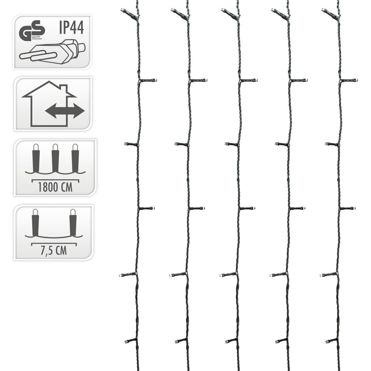 WEIHNACHT CLUSTER 240LED - Grün, Kunststoff (1800cm) - ECD-Germany