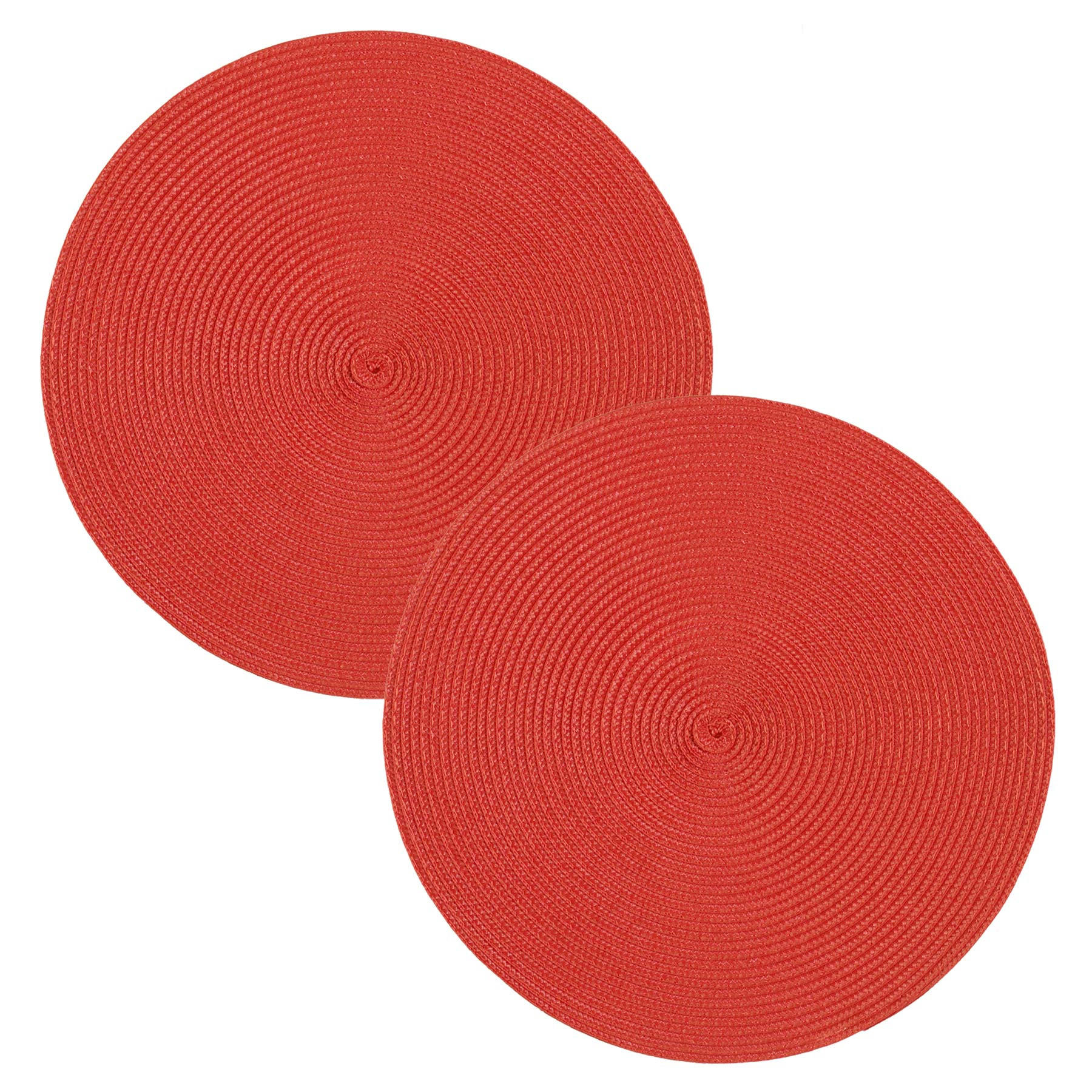 PLATZSET 2er Set Polypro Rot 35 cm rund - Rot, Kunststoff (35cm) - TiborTex