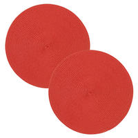 PLATZSET 2er Set Polypro Rot 35 cm rund - Rot, Kunststoff (35cm) - TiborTex