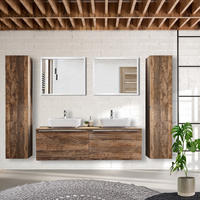 BADMÖBEL-SET 9-TLG. Puebla-56 - Braun, Holzwerkstoff (260/200/46cm) - Lomado