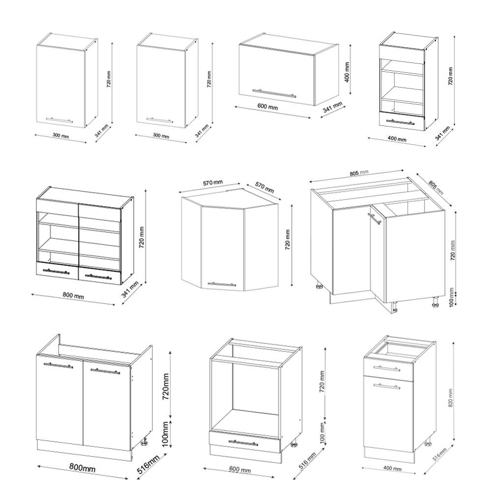 Thumbnail - Vicco Eckküche, Weiß Hochglanz, Holzwerkstoff, L-Form,Formgebogen, 190x81.6x46 cm, Küchen, Eckküchen, Eckküchen ohne Ger...