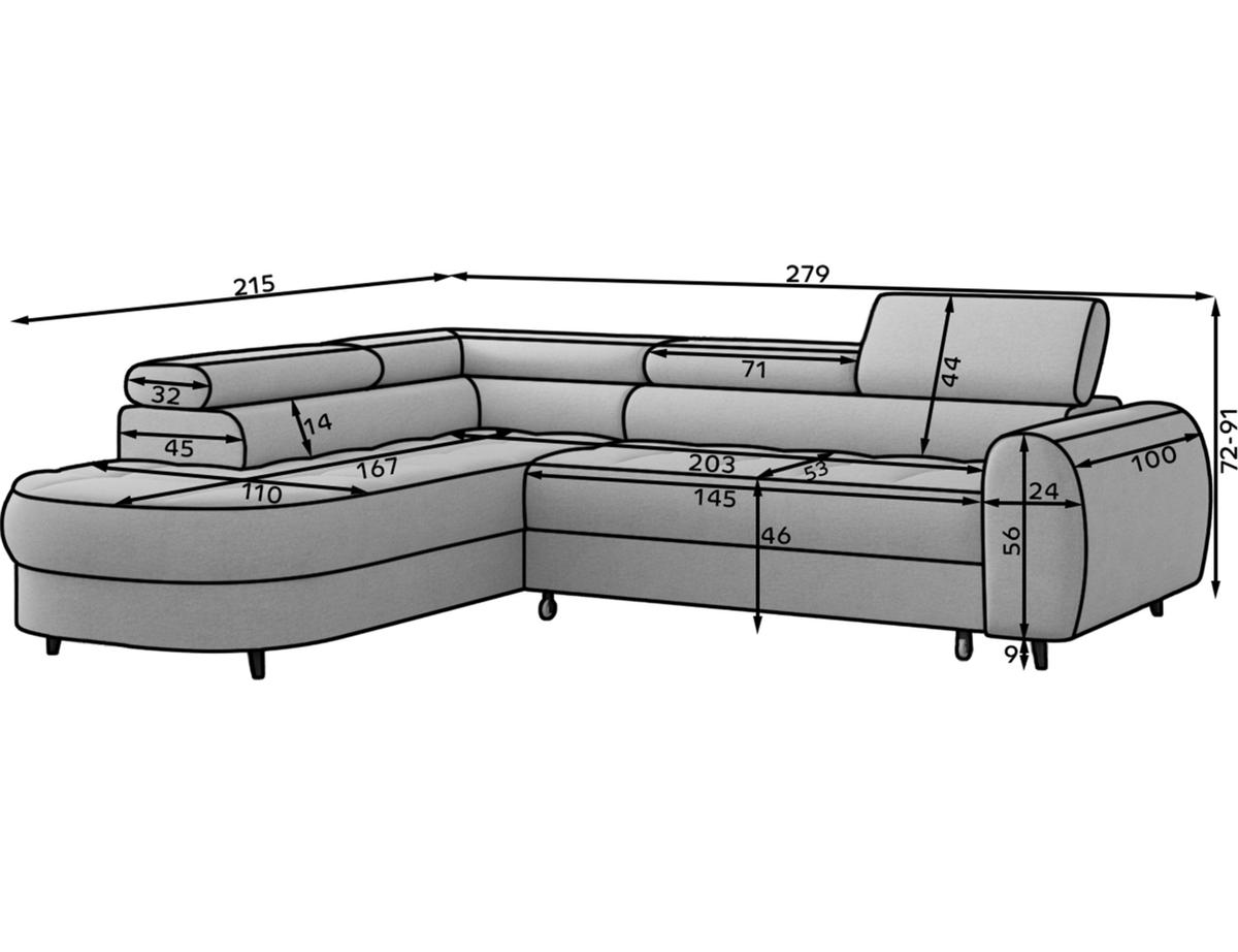 ECKSOFA Vesteria mit Schlaffunktion und Bettkasten – Modernes Design, verstellbare Kopfstützen und hoher Sitzkomfort - Weiß, Kunststoff (279/72cm) - Wohnideebilder