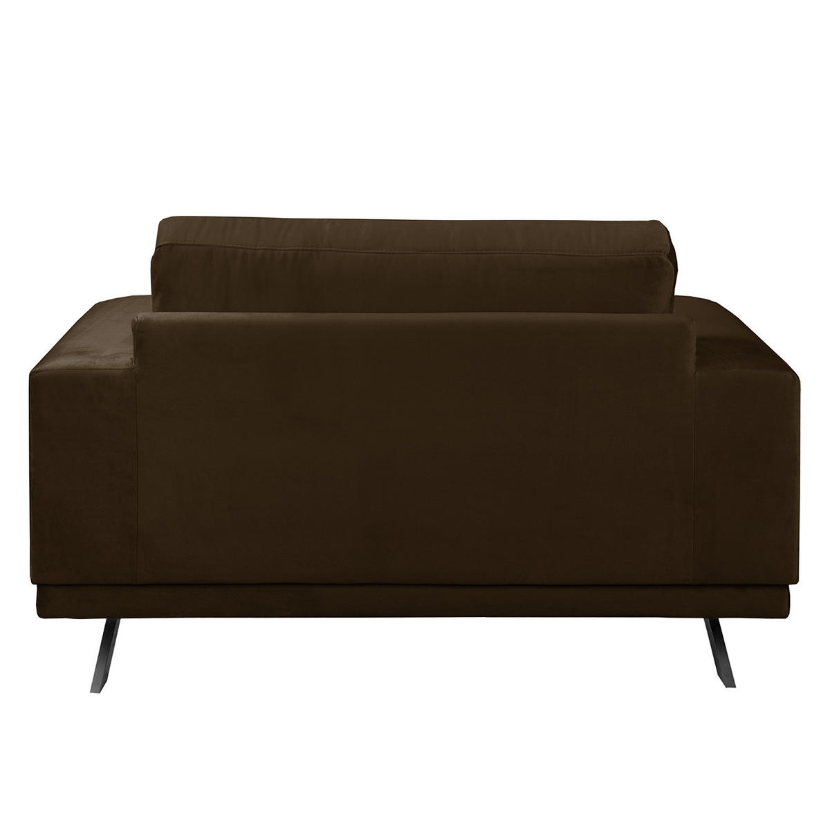 SESSEL - Samt - Braun, Textil (121/81/89cm) - home24