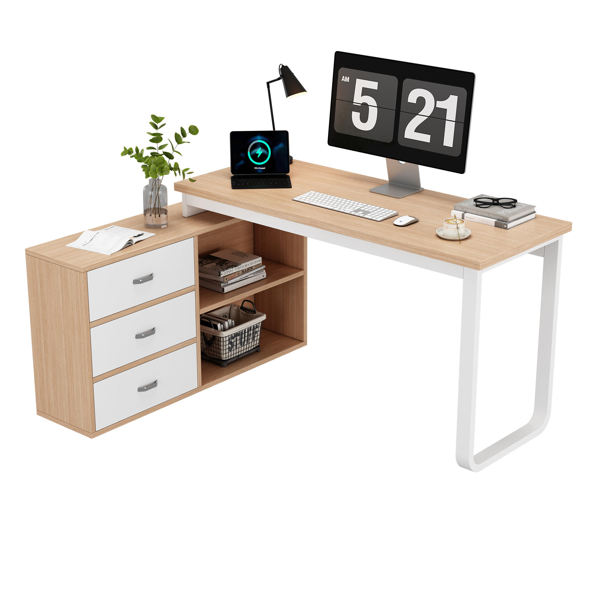 Meubliv Schreibtisch Braun 100x75.3x147 cm