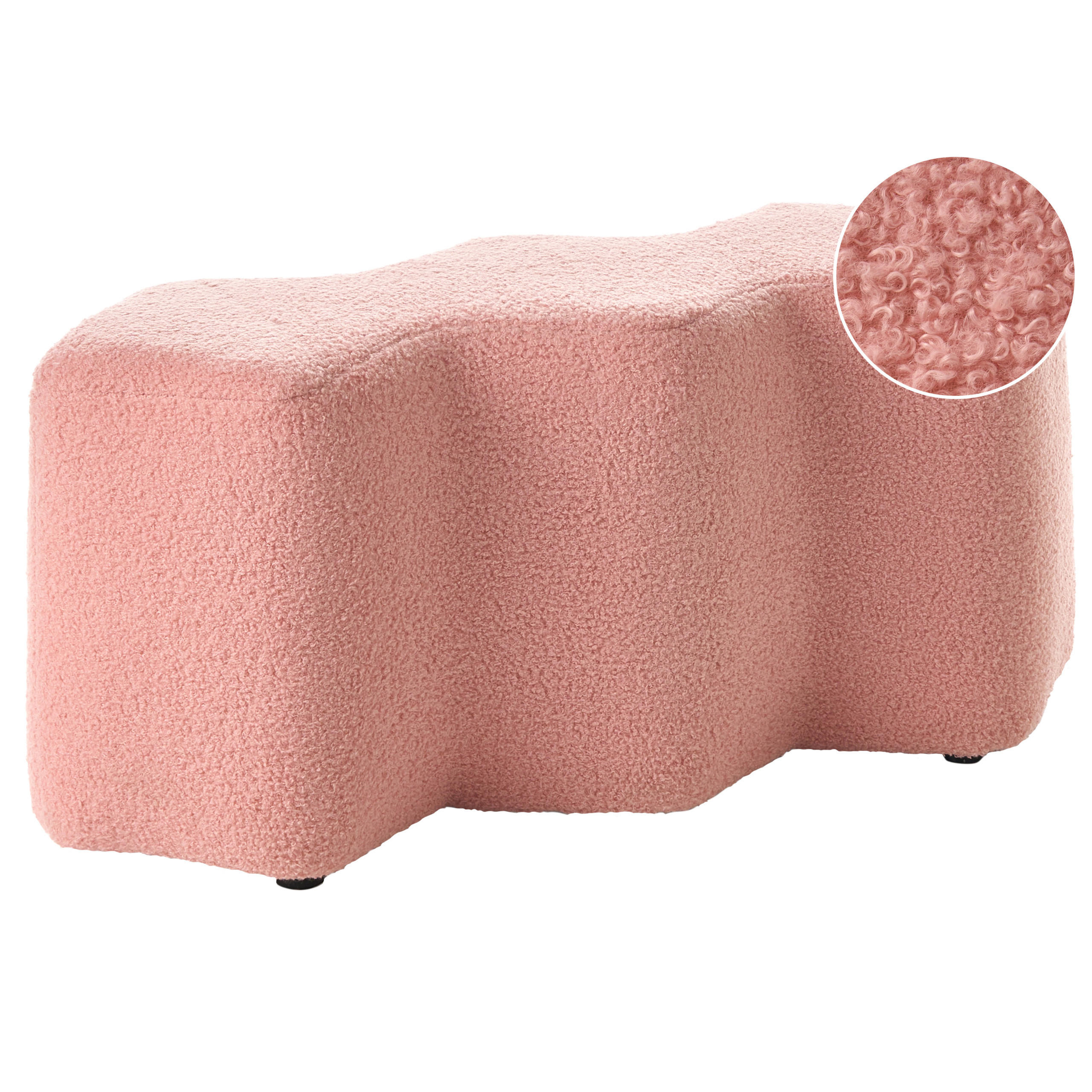 POLSTERBANK Bouclé Rosa Littleton - Pink, Textil (86/38/30cm) - Beliani