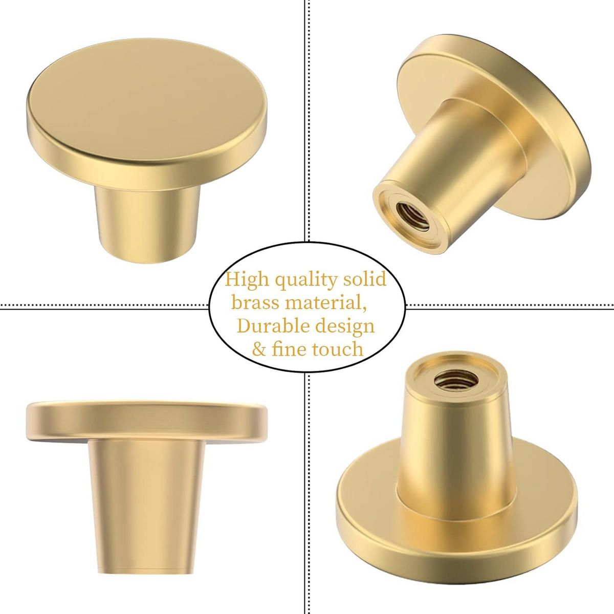 SCHRANKKNOPF Gold 12er-Set 20x25 mm - Goldfarben, Metall (2.5/1.95/2.5cm)