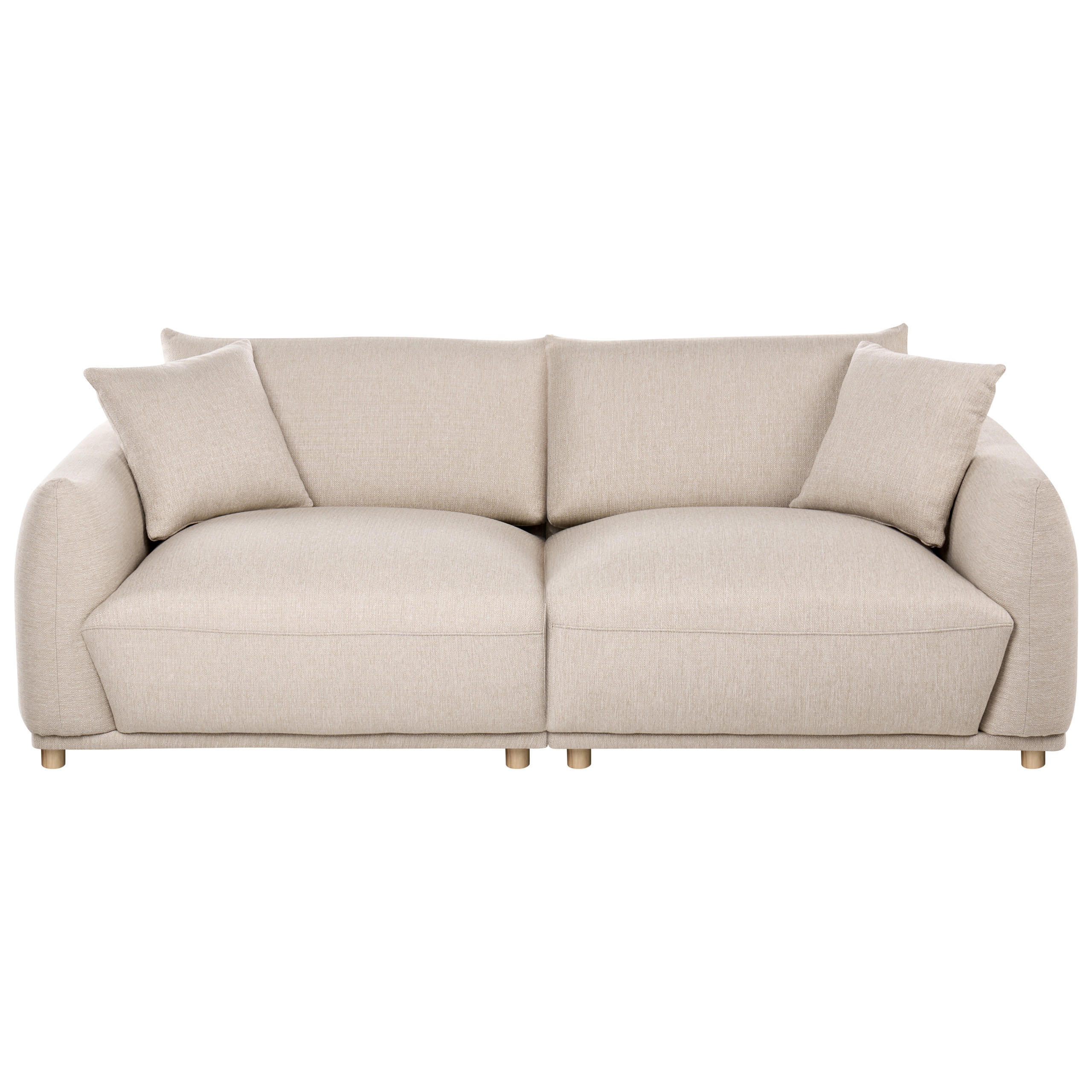 3-SITZER-SOFA Stoff Beige Jubek - Beige, Textil (214/81/104cm) - Beliani