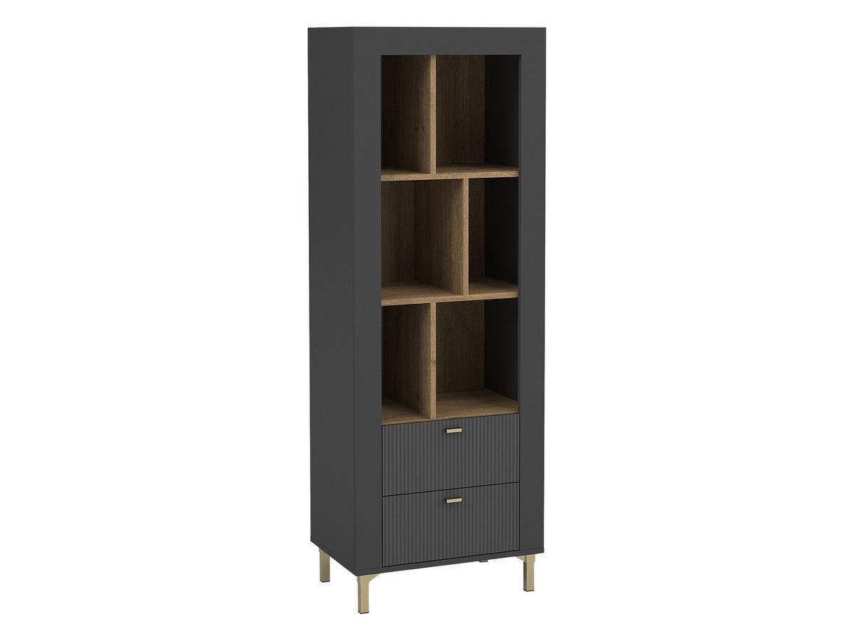 STANDREGAL Mossa 2S MO04 - Goldfarben/Schwarz, Holzwerkstoff/Kunststoff (60/169/40cm) - MIRJAN24