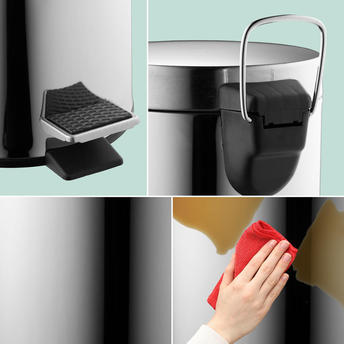 KOSMETIKEIMER - Silberfarben, Kunststoff/Metall (17/25/23cm) - Relaxdays