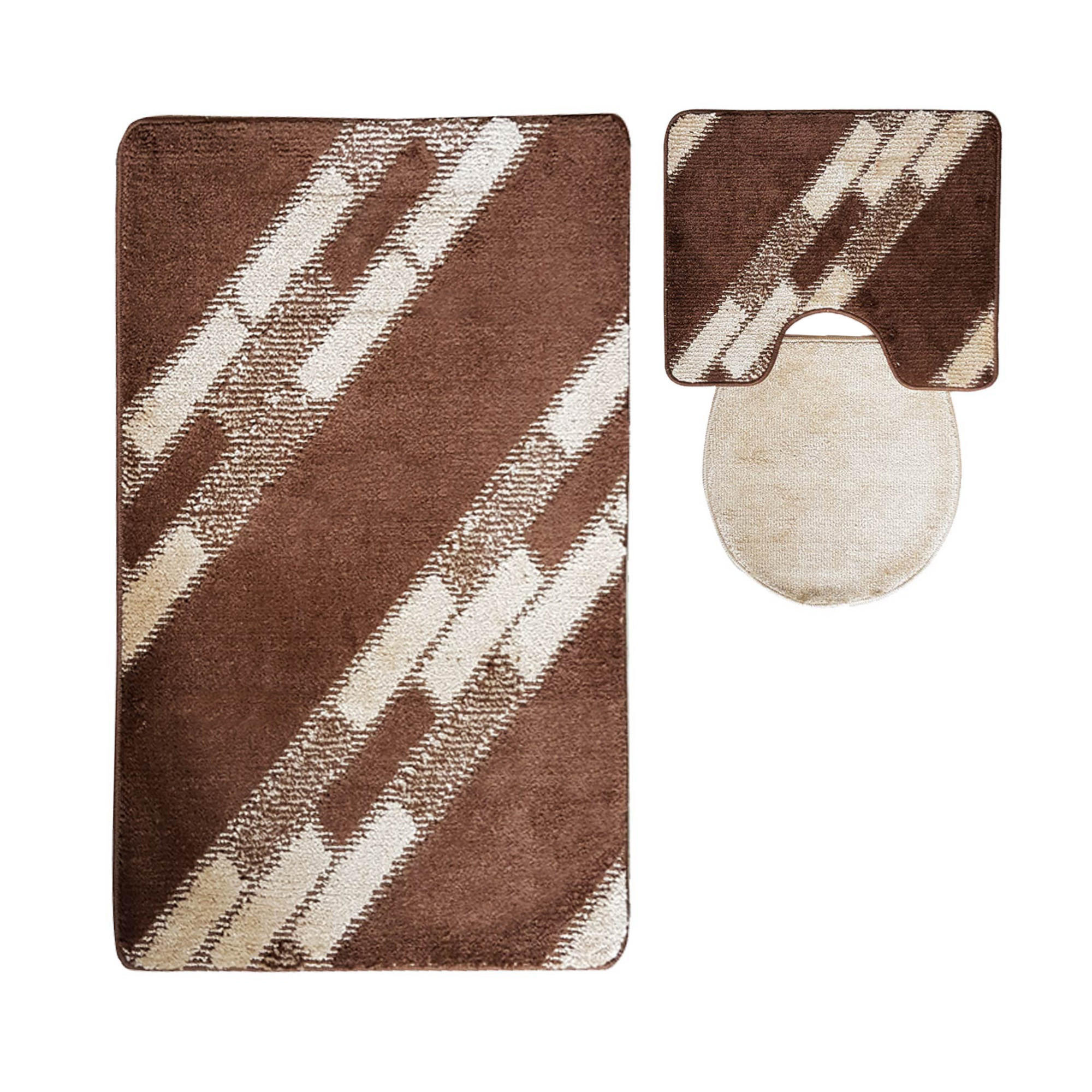 BADEMATTE Set 3tlg BRAUN - Braun, Textil (60/100cm) - ROLFNERS