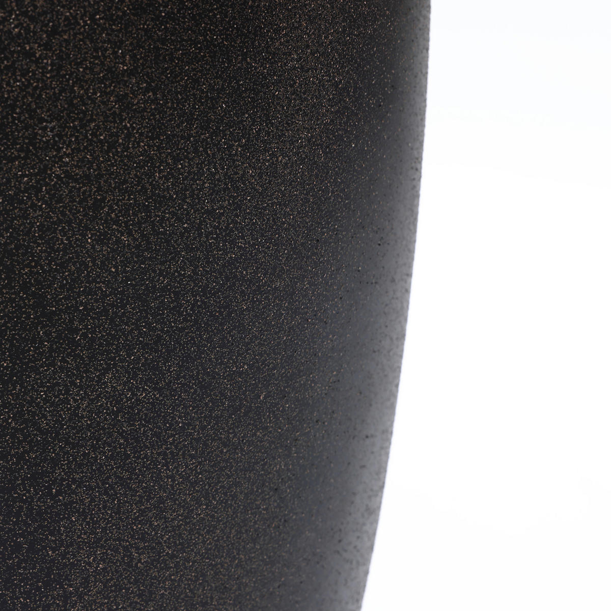 BEISTELLTISCH für den Außenbereich, 50 cm, rund, Struktur aus Zement im Travertin-Stil - Schwarz Hochglanz, Kunststoff (35/35/49.5cm) - Hometopia