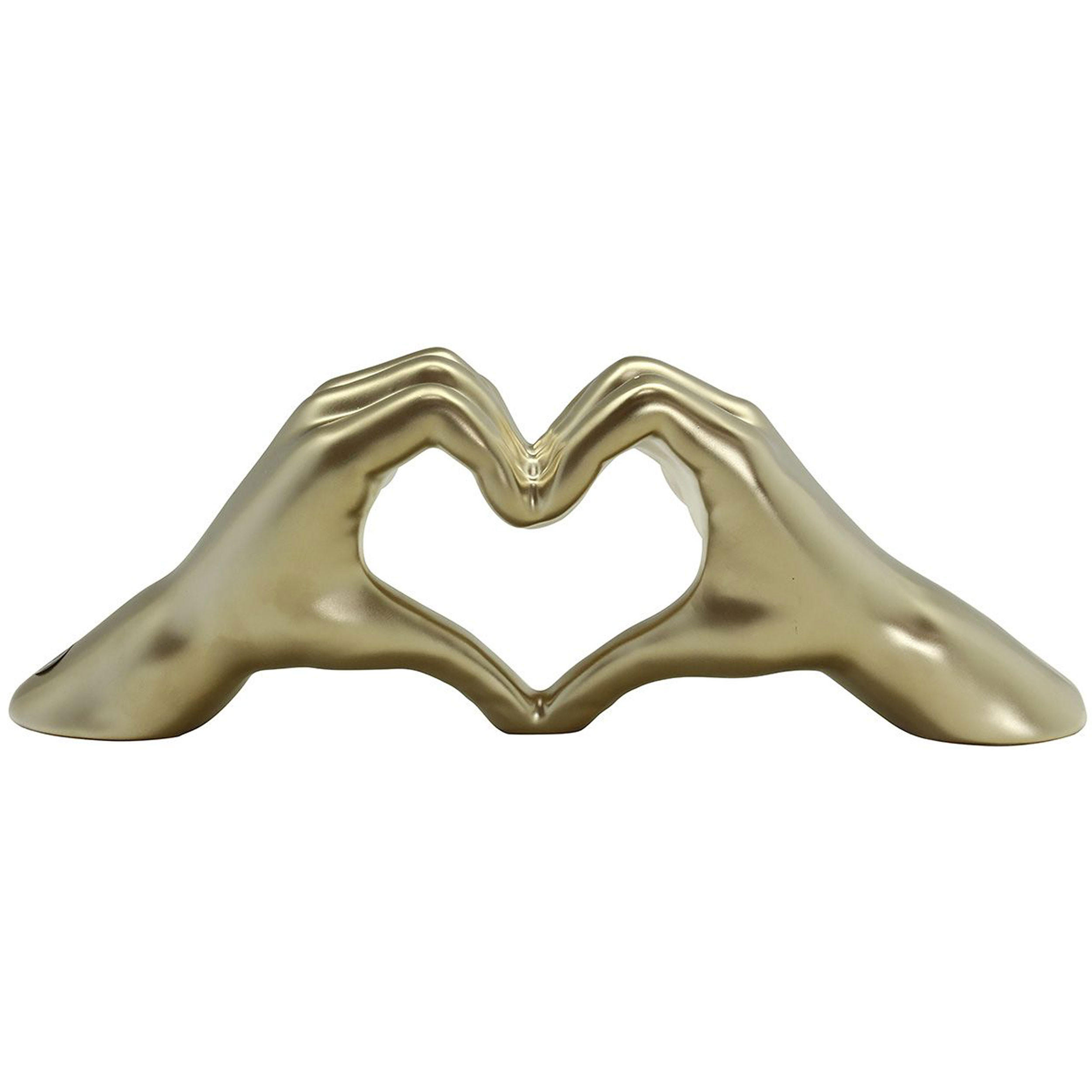 DEKOSKULPTUR Hand Heart, Keramik, Champagnerfarben, H 11 cm - Braun, Keramik (9/11/31cm) - Gilde