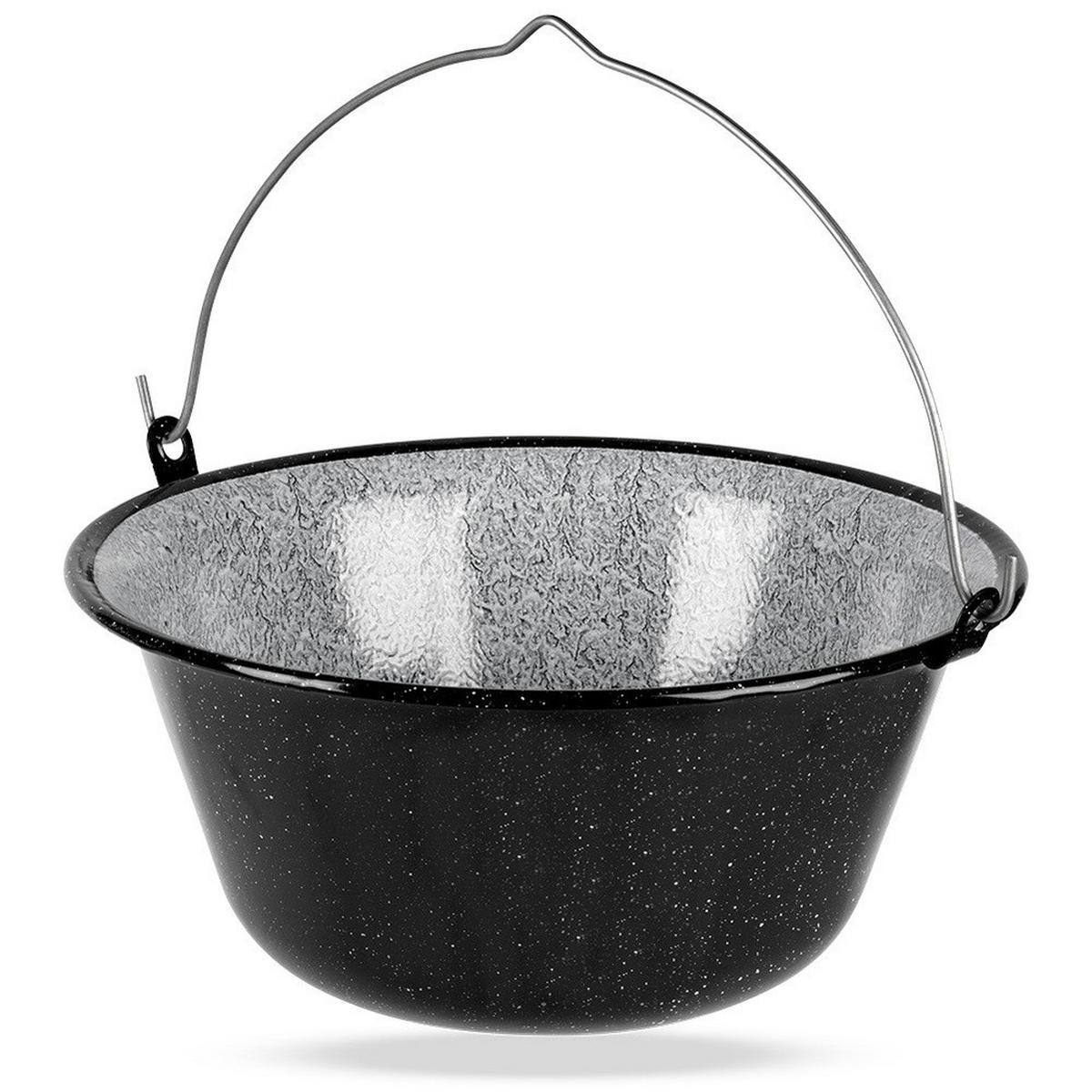 HÄNGEKESSEL ungarisch Emaille 13 l Schwarz - Schwarz, Metall (40/17.5/46cm) - Orion 