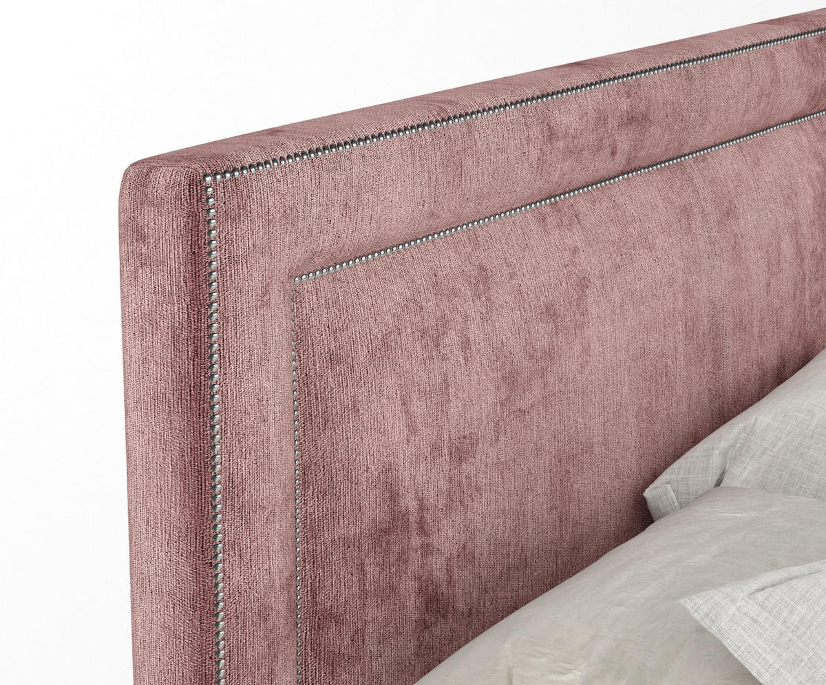 BOXSPRINGBETT Luxora Rosa 160/200 cm - Schwarz/Rosa, Holz/Holzwerkstoff (160/200cm) - Maison de Reve