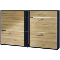 SCHUHSCHRANK Today Fronten in Eiche Natur - Eichefarben, Holzwerkstoff (155.5/95/28cm) - Vladon