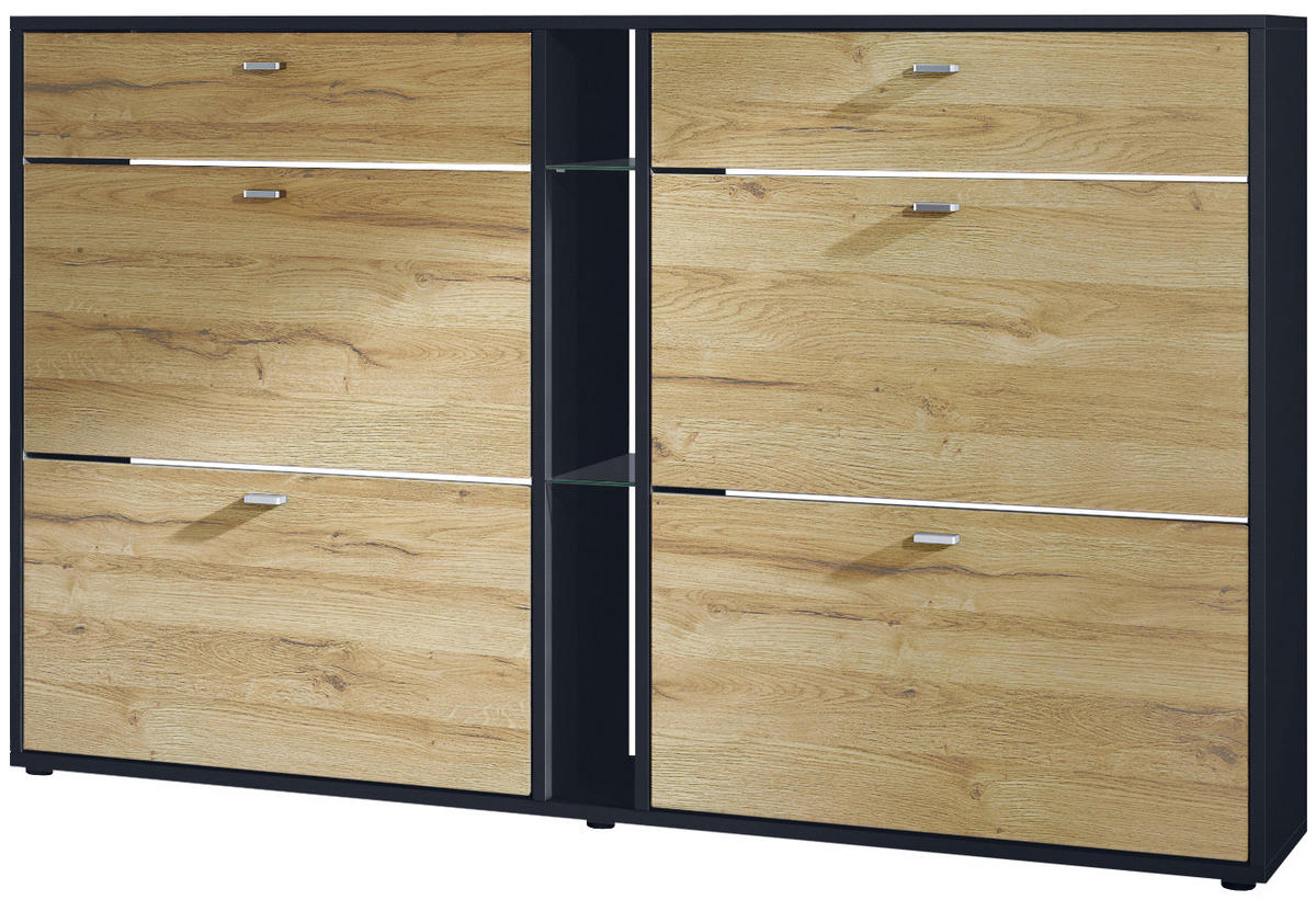 SCHUHSCHRANK Today Fronten in Eiche Natur - Eichefarben, Holzwerkstoff (155.5/95/28cm) - Vladon