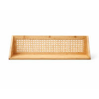 WANDREGAL aus Bambus und natürlichem Rattan 60/15/15 cm - Eschefarben, Holzwerkstoff (15/15/32cm) - Calicosy