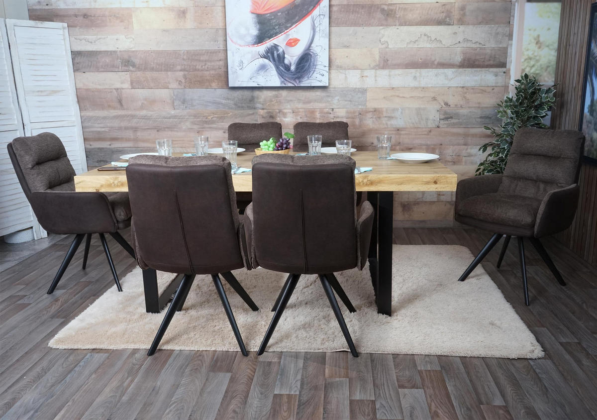 ESSZIMMERSTUHL Braun 6er-Set - Braun, Textil (59/93/68cm) - MCW