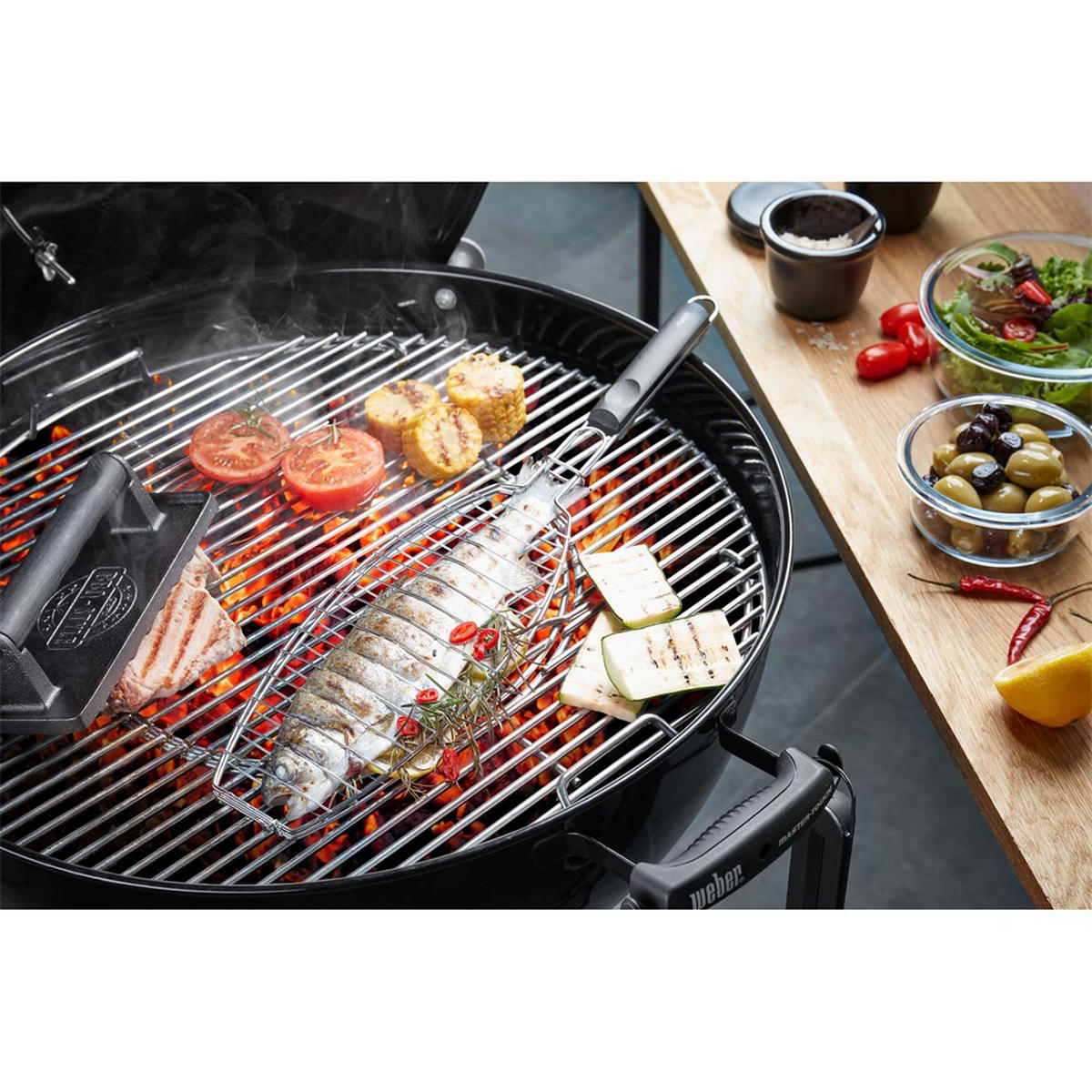 GRILLKORB Silber 49.5/12/2.3 cm G89526 - Silberfarben, Metall (49.5/12/2.3cm) - Gefu