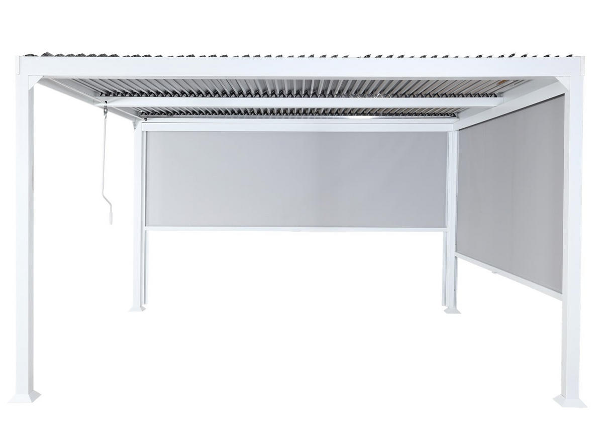 PERGOLA 2x Seitenwand für 3x3,7m 224x370x300cm Weiß - Weiß, Metall (370/224/300cm) - BERLINLODGE