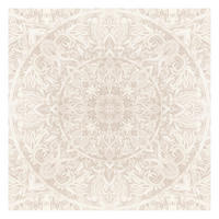 FOTOTAPETE Mandala Aquarell Muster Ornament beige 192/192 cm - Eichefarben, Papier (192/192cm) - Bilderwelten