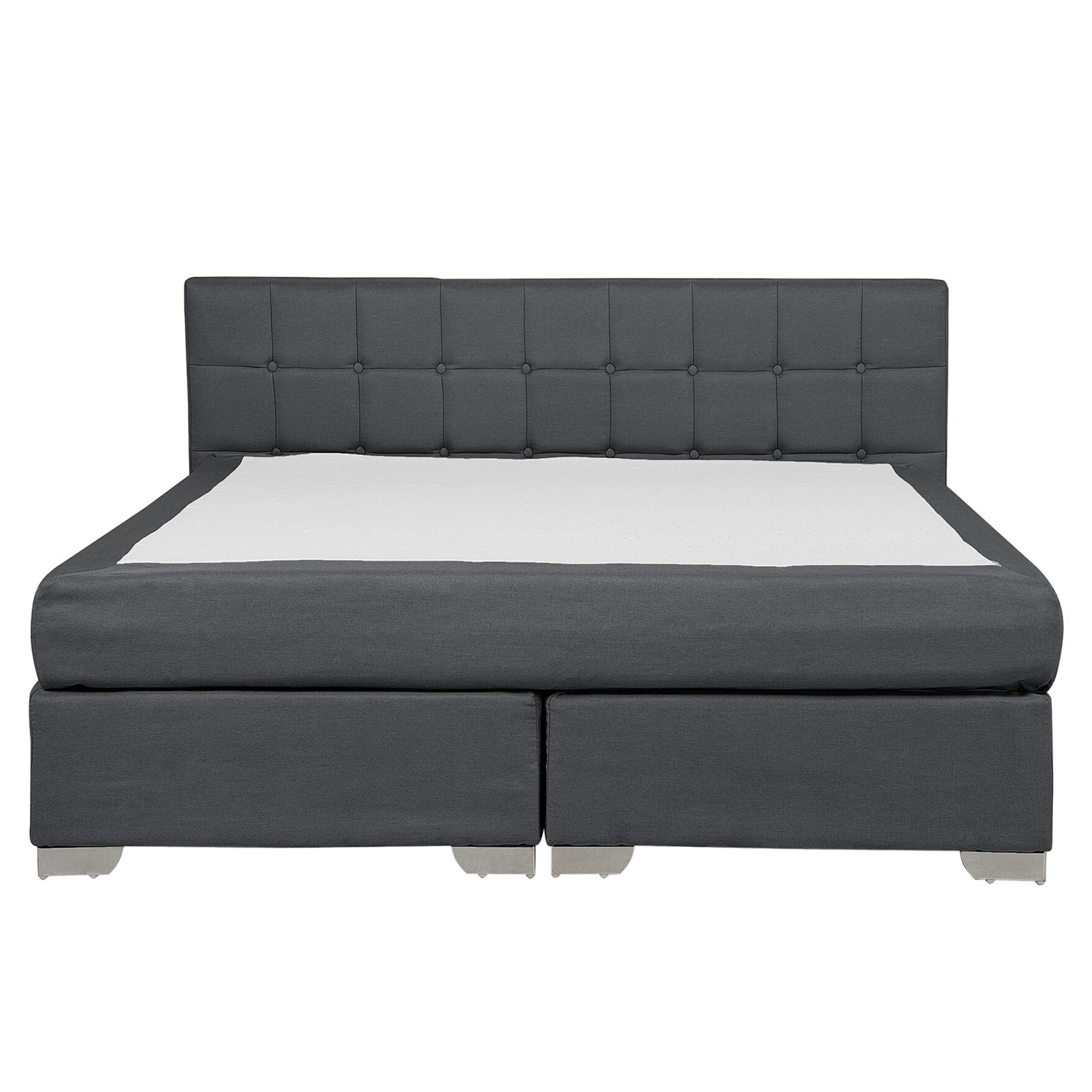 BOXSPRINGBETT 160/200cm Dunkelgrau Admiral - Dunkelgrau, Textil (160/200cm) - Beliani
