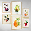 POSTER Set Mit 6 Erfrischende Früchte Größe A3 & A4 Weißer Rahmen - Weiß, Papier (29.7/1cm) - Nacnic