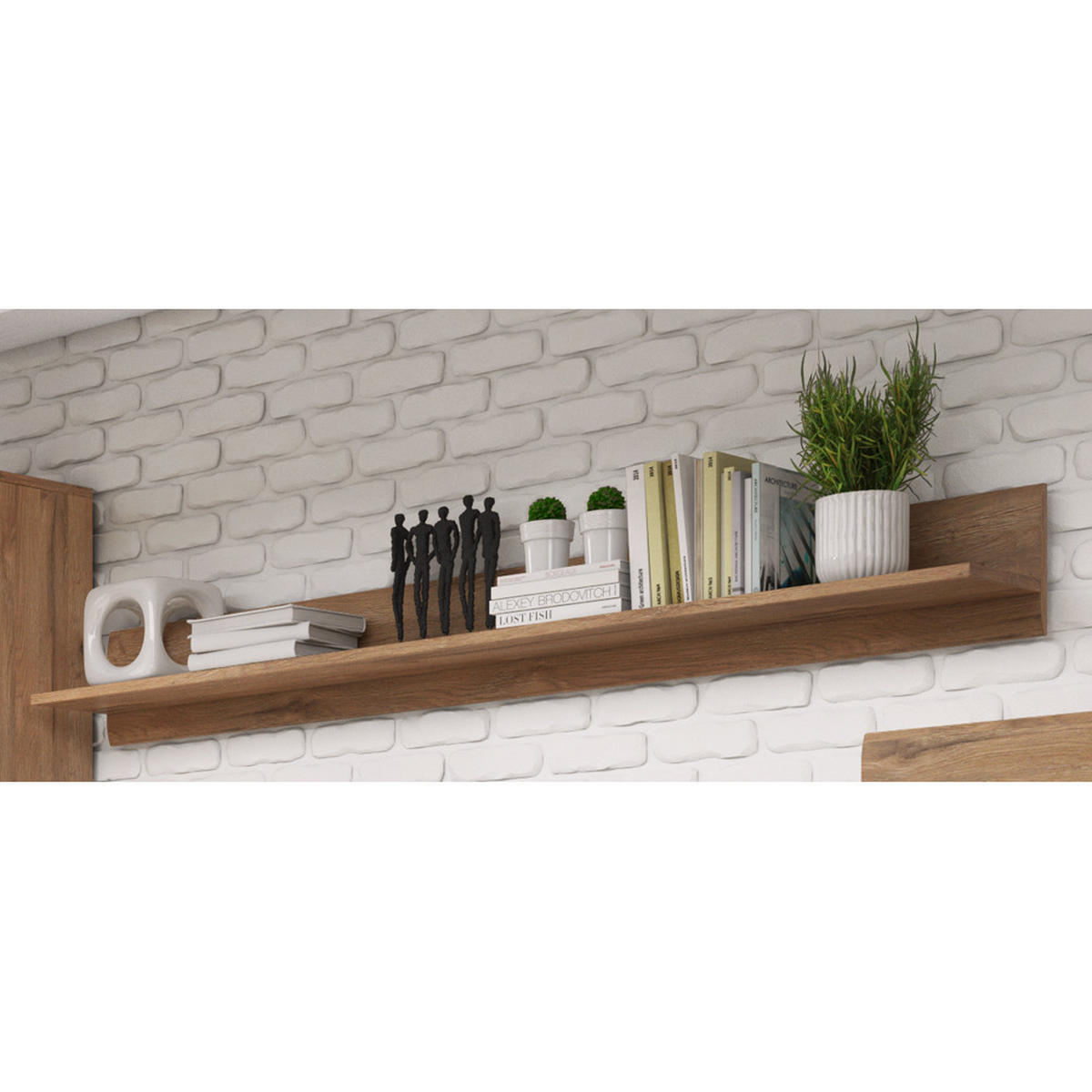 WOHNZIMMER-SET 6-TLG. Turda-83 - Braun, Holzwerkstoff (320/105/50cm) - Lomado