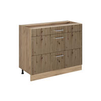 SPODNÍ SKŘÍŇKA KUCHYŇSKÉ LINKY R-Line, Řemeslný dub/Zlatý mocný dub, 100 cm bez pracovní desky - dub artisan/barva dubu, kompozitní dřevo (100/81.6/46cm) - Vicco