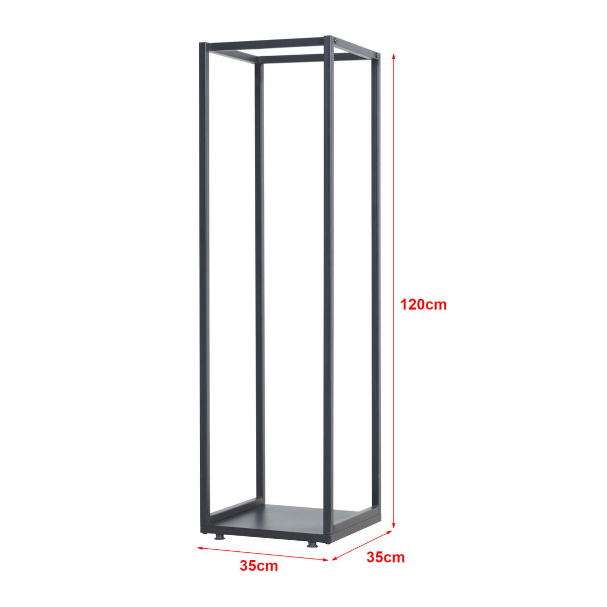 KAMINHOLZREGAL Tornved - Schwarz, Metall (35/120/35cm) - [en.casa]