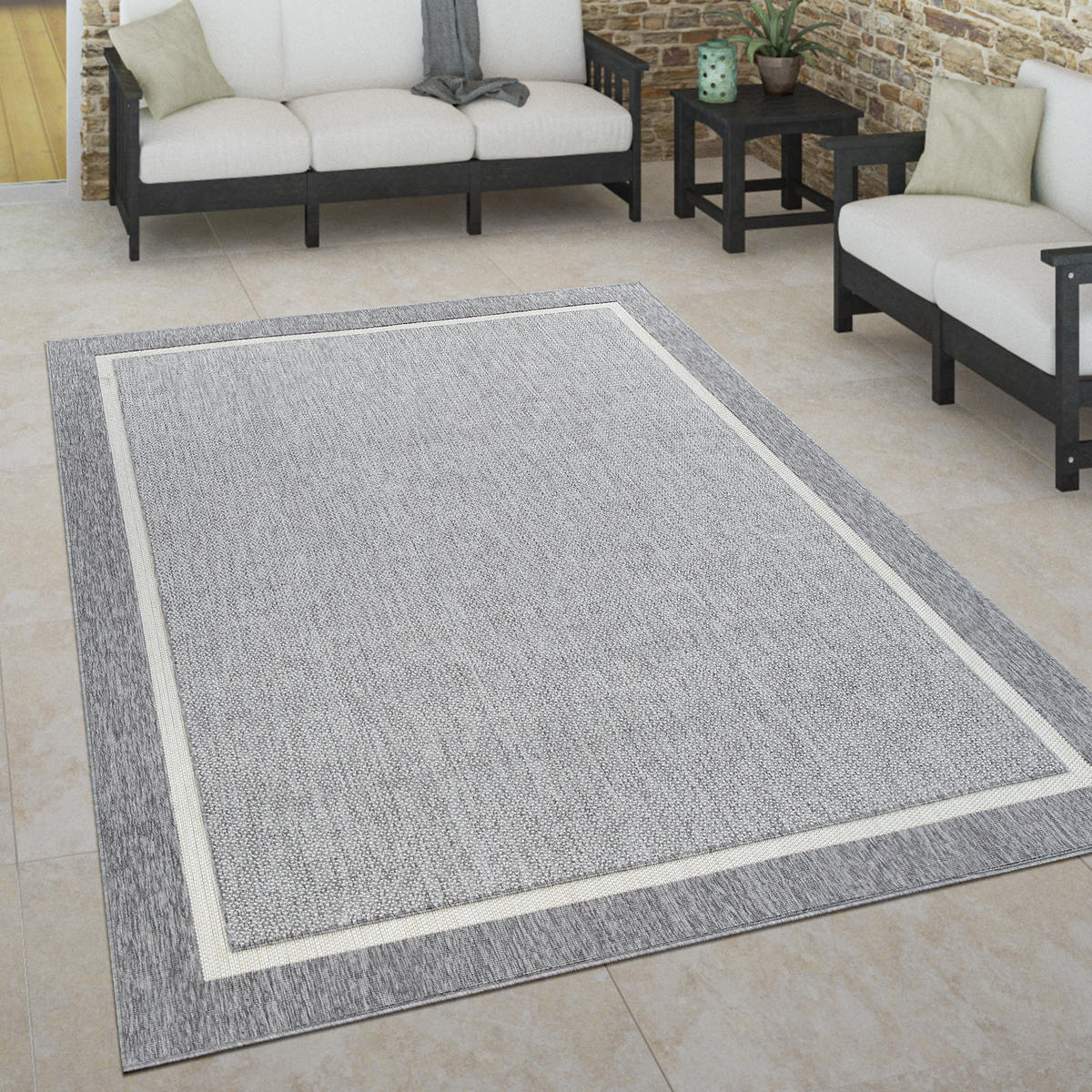OUTDOORTEPPICH 120/170 cm Brugge 225 - Grau, Textil (120/170cm) - Paco Home