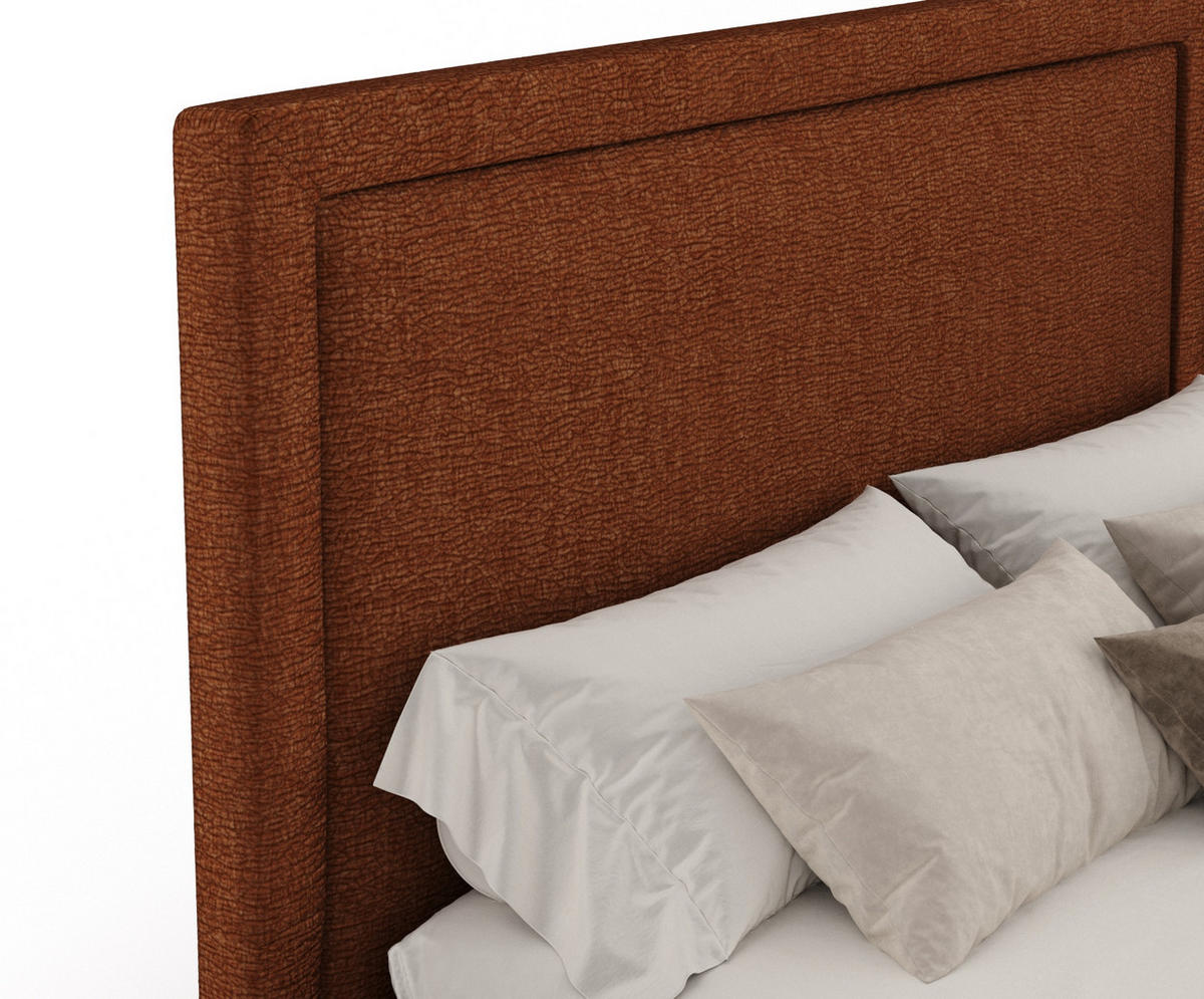POLSTERBETT Ordina Kupferfarbe 160/200 cm im Chenille-Stoff - Schwarz/Naturfarben, Holz/Holzwerkstoff (160/200cm) - Maison de Reve