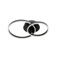 LED-DECKENLEUCHTE Puls 59/40/12 cm - Schwarz, Metall (59/40/12cm) - Nettlife