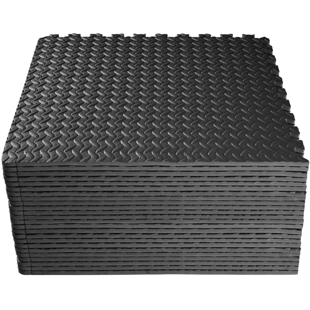 SCHUTZMATTENSET ,leichte Reinigung und flexibel erweiterbar,schwarz - Schwarz, Kunststoff (246/362cm) - tectake