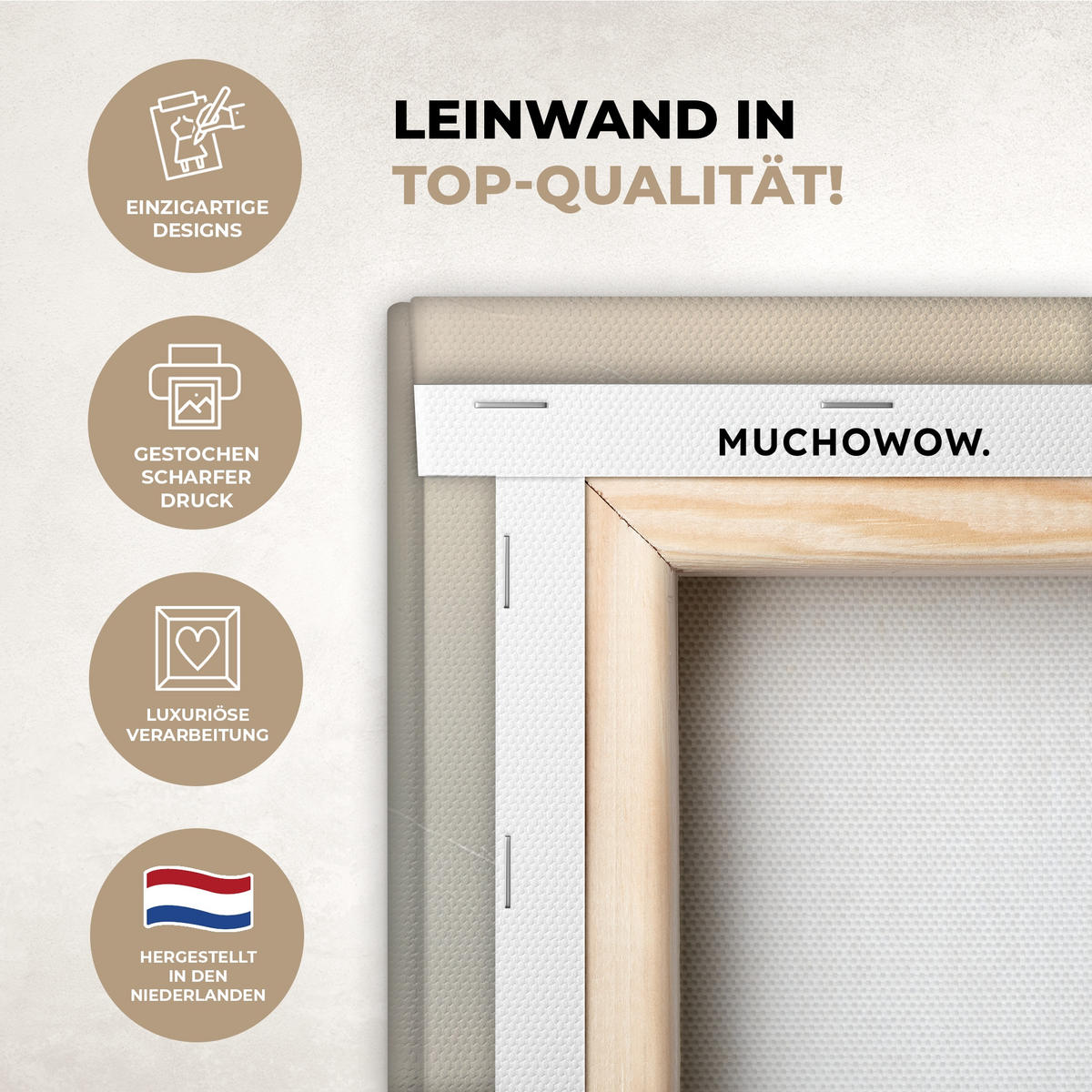 LEINWANDBILD Segelschiff - Meer - Bewölkt Wandbilder 80x60 cm - Creme, Textil (80/60cm) - MuchoWow