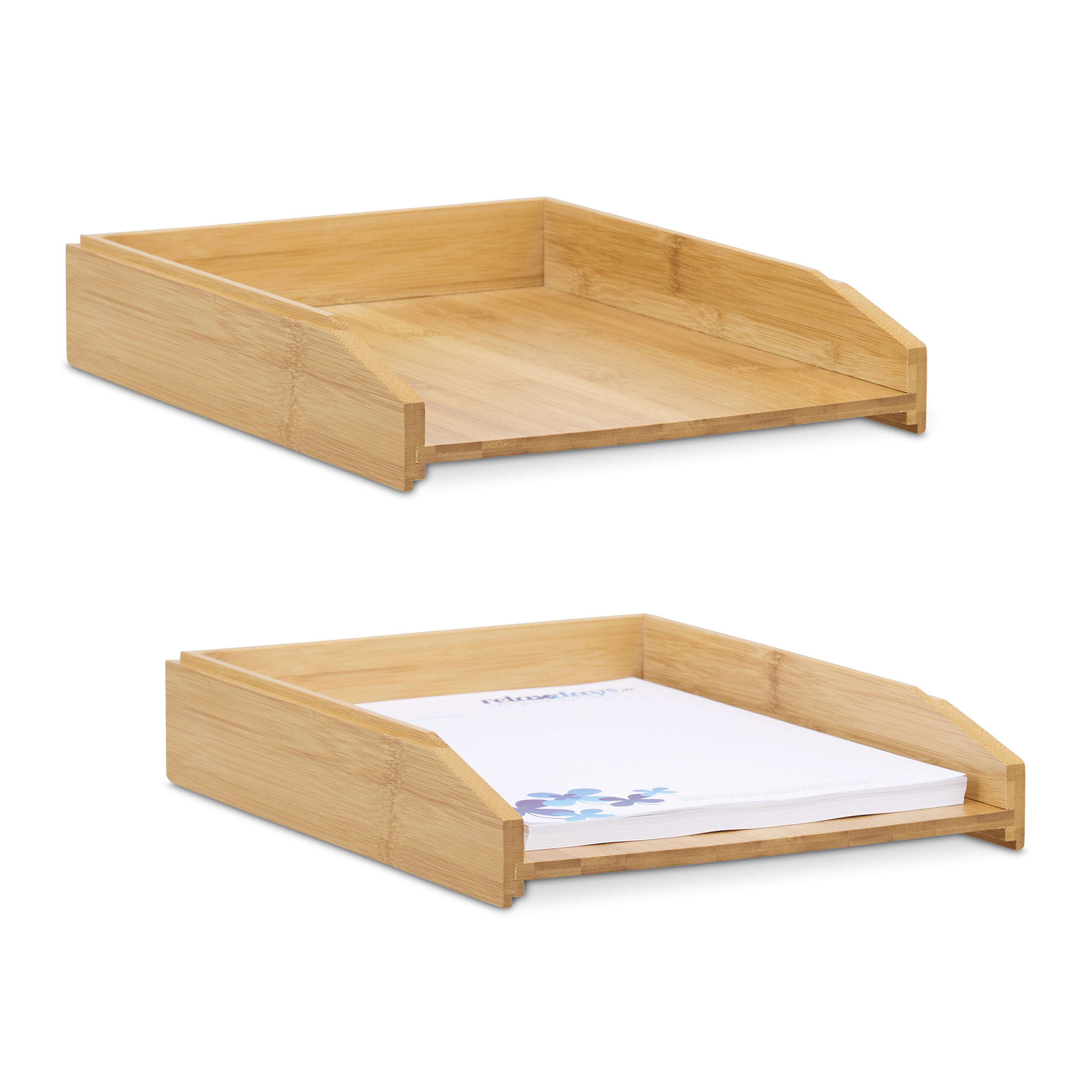 TAVĂ natural set-2-piese bambus stivuibil DIN A4