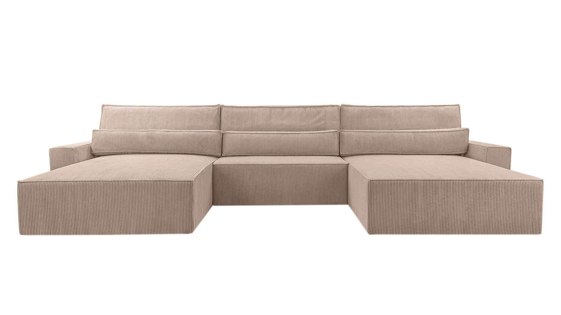 WOHNLANDSCHAFT - Denver U - Dunkelbeige - Beige, Holz (410/85/200cm) - Möblo