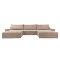WOHNLANDSCHAFT - Denver U - Dunkelbeige - Beige, Holz (410/85/200cm) - Möblo