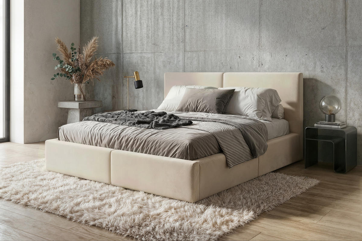 POLSTERBETT Hilton mit Stauraum - Kaschmir, Textil (120/200cm) - Interbeds
