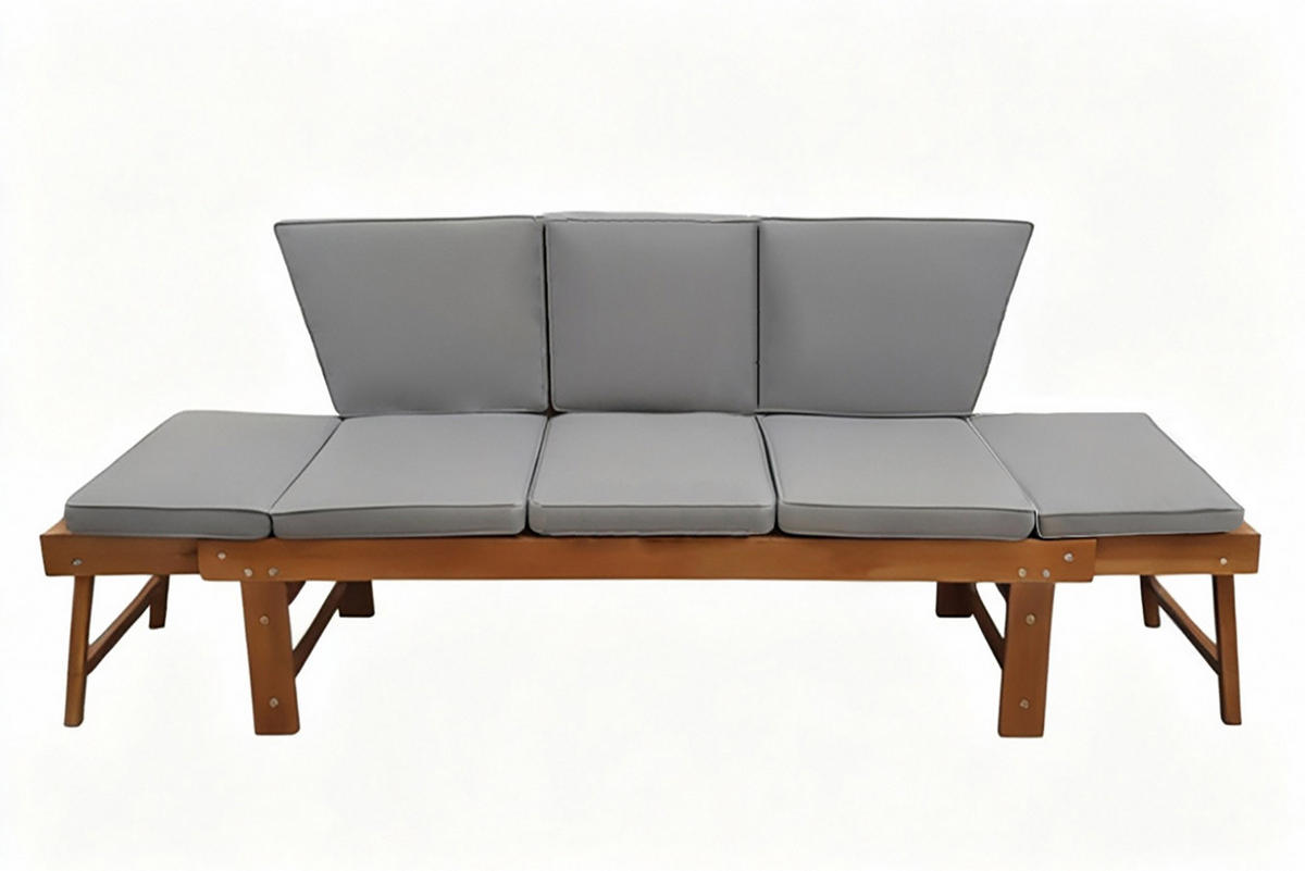SITZBANK MODULAR Akazie Natur 200 cm - Braun/Grau, Holz (190/87/70cm) - riess-ambiente