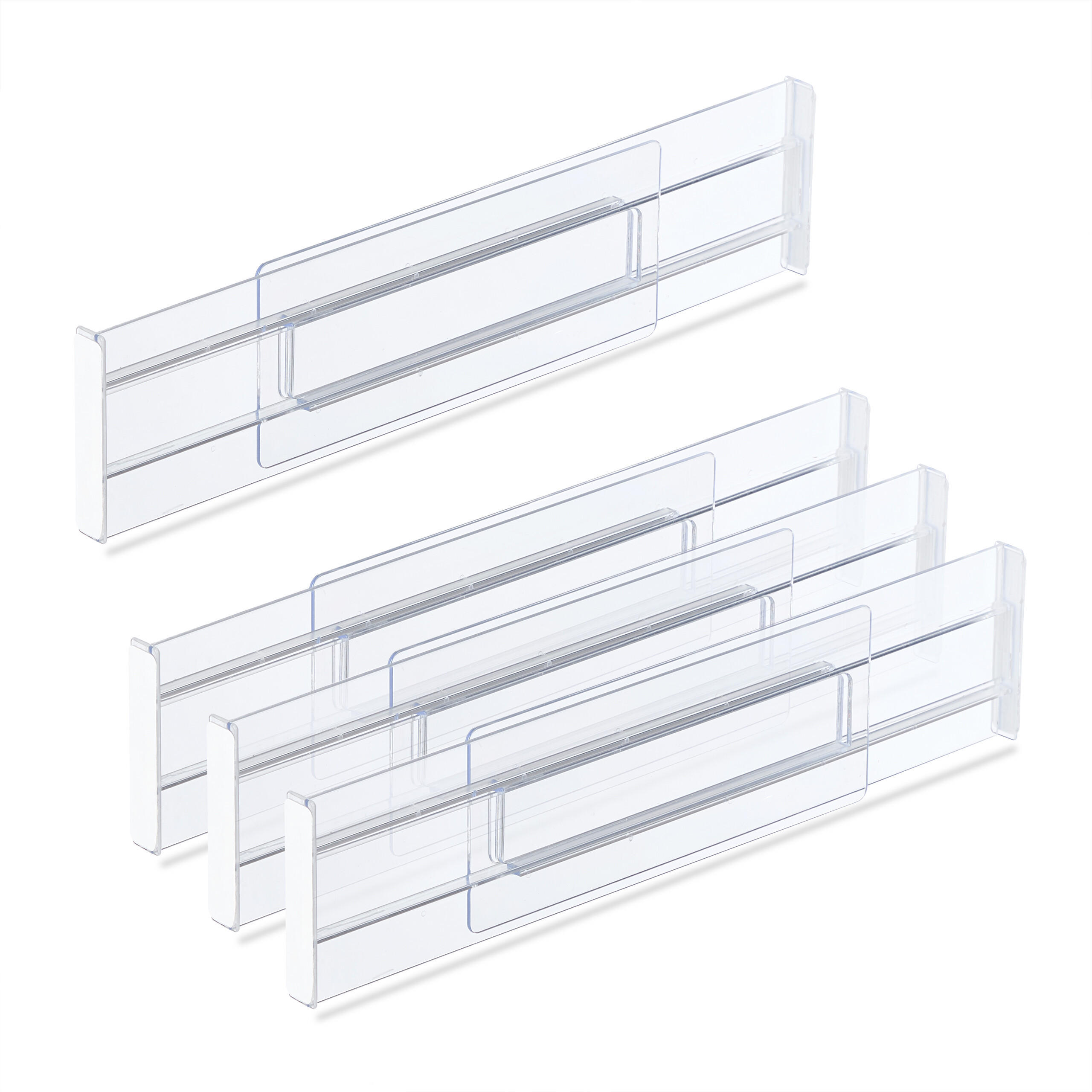 4XSCHUBLADENTRENNER - Transparent, Kunststoff (52.5/8/1.5cm) - Relaxdays