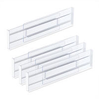 4XSCHUBLADENTRENNER - Transparent, Kunststoff (52.5/8/1.5cm) - Relaxdays