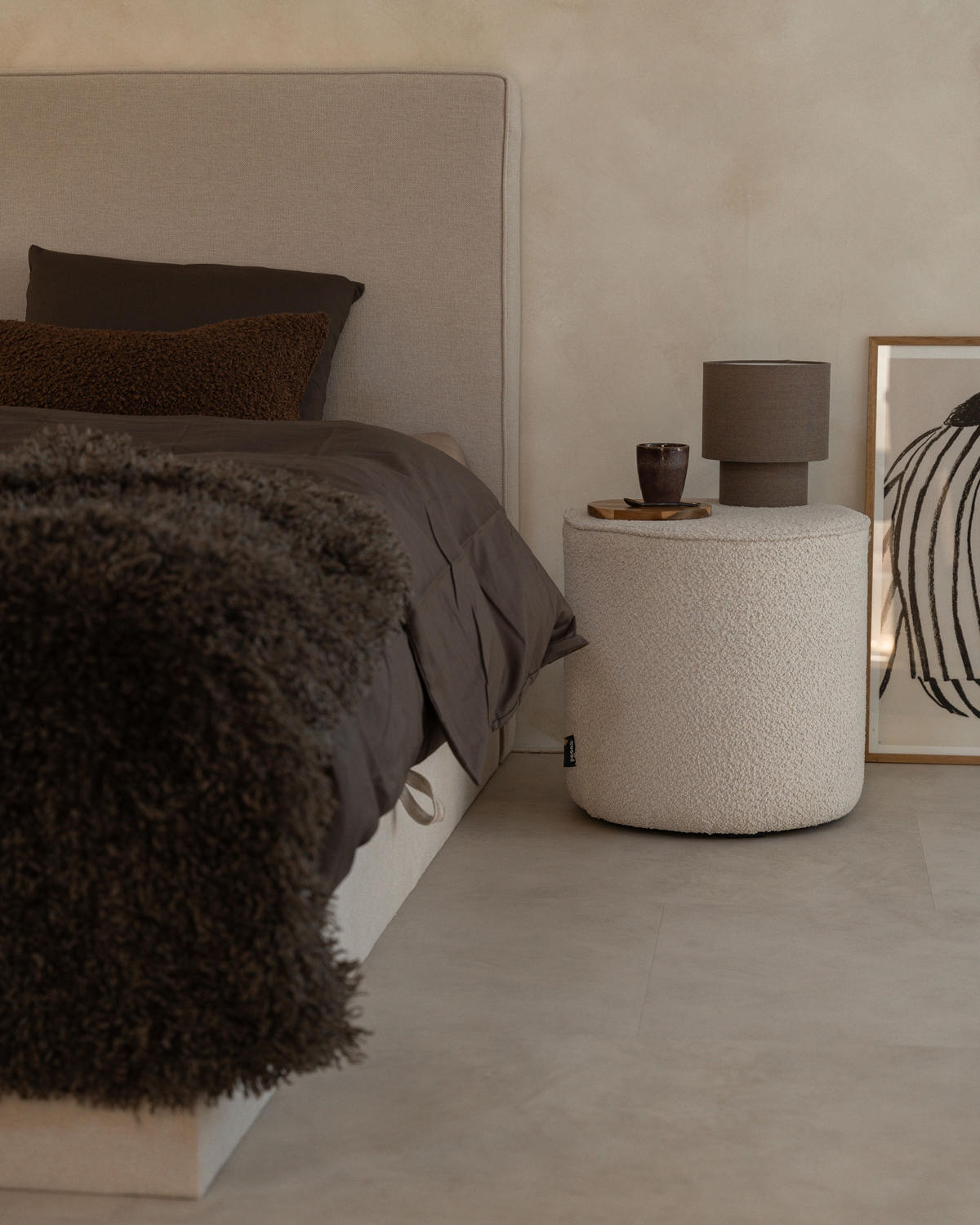 BOXSPRINGBETT 160/200cm Helles Beige Minister - Beige, Textil (160/200cm) - Beliani