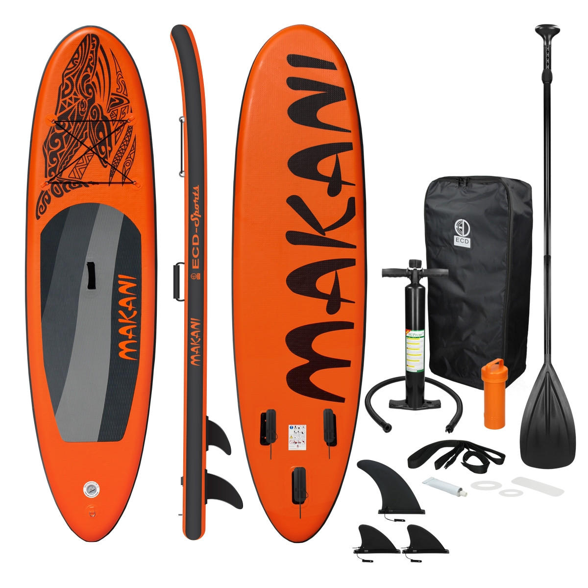 STAND UP PADDLE BOARD Makani Orange - Orange, Kunststoff (320/82/15cm) - ECD-Germany